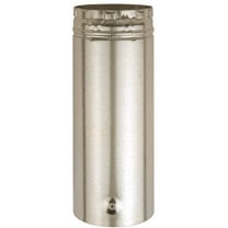 AmeriVent 4E12A Type B Gas Vent Pipe, 4 in OD, 12 in L, Galvanized Steel