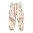 thumbnail image 3 of Wrtxtat Cargo Joggers for Men Elastic Waist Drawstring Hiking Running Trousers Csaual Lightweght Waterpoorf Outdoor Climbing Sweatpants Beige M, 3 of 10