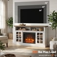 thumbnail image 3 of Electric Fireplace TV Stand up to 75" TVs, Farmhouse Entertainment Center wiht 23" Fireplace for Living Room, White, 3 of 8