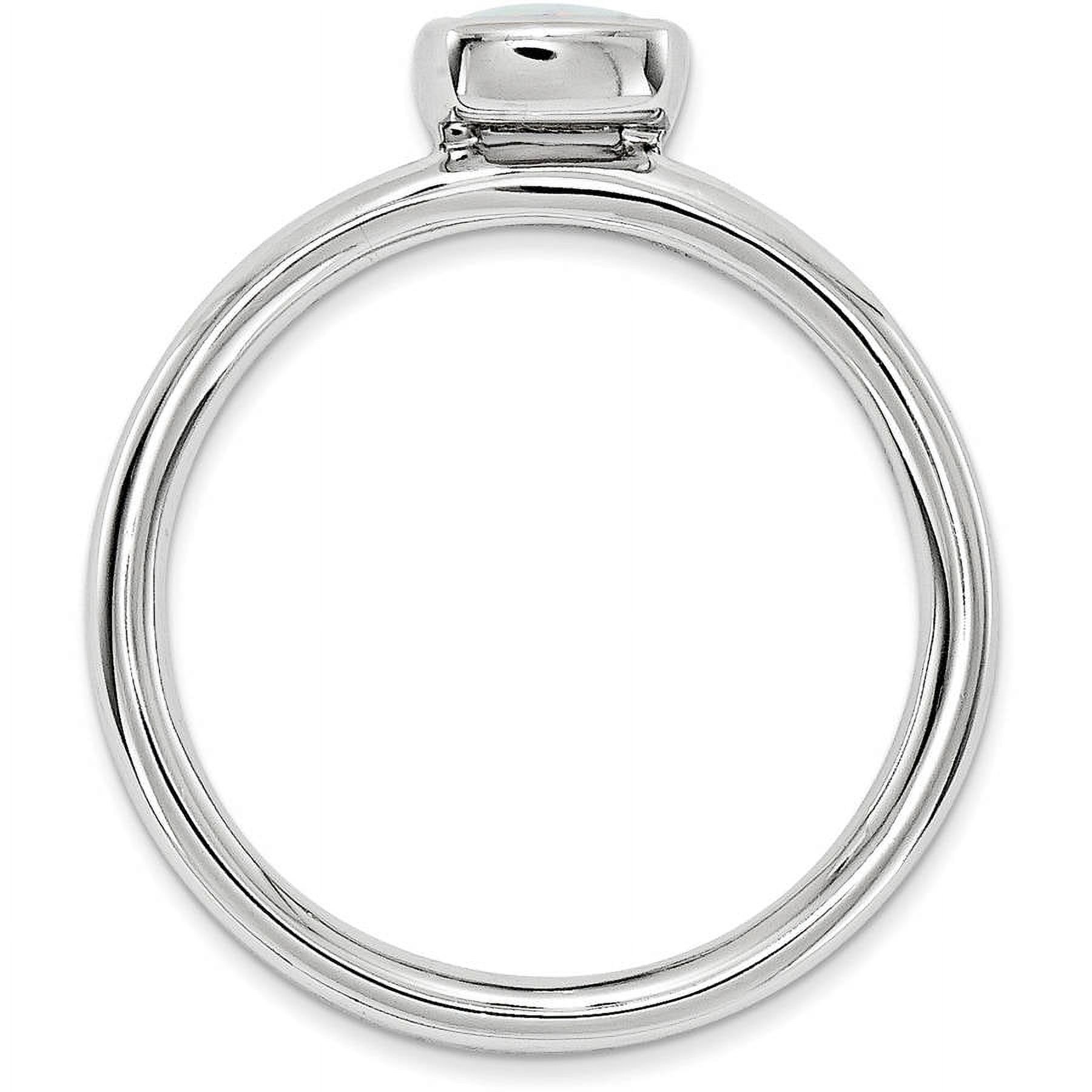 Double Cushion-Cut Created Opal Sterling Silver Ring