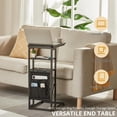 thumbnail image 5 of C-Shaped End Table with Charging Station - 3-Tier Storage for Living Room, 5 of 9