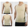 thumbnail image 3 of Unique Bargains Men Body Slimming Tummy Shaper Control Underwear with Zipper Stretch Shapewear Polyester Beige L, 3 of 7