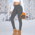 thumbnail image 5 of Joernso Women Leggings High Waist Slim Fit Velvet Lining Thickened Pants Hip Lift Yoga Fitness Bottoming Pants, 5 of 8