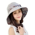 thumbnail image 2 of Walbest Women Summer UV Protection Casual Big Wide Brim Cotton Hat Floppy Beach Sun Reversible Foldable Cap, Breathable Beach Hat, 2 of 6