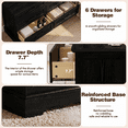 thumbnail image 4 of Homall Wooden 6 Drawer Dresser for Bedroom, Modern Chest of Drawers, Storage Cabinet Organizer with Metal Handles for Bedroom, Living Room and Closet, Black, 4 of 9