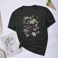 thumbnail image 2 of Camisetas de Verano de Mujer Pequeña Flor Impresa Cuello Redondo Manga Corta Superior, Verano Superior de las Mujeres, 2 of 8