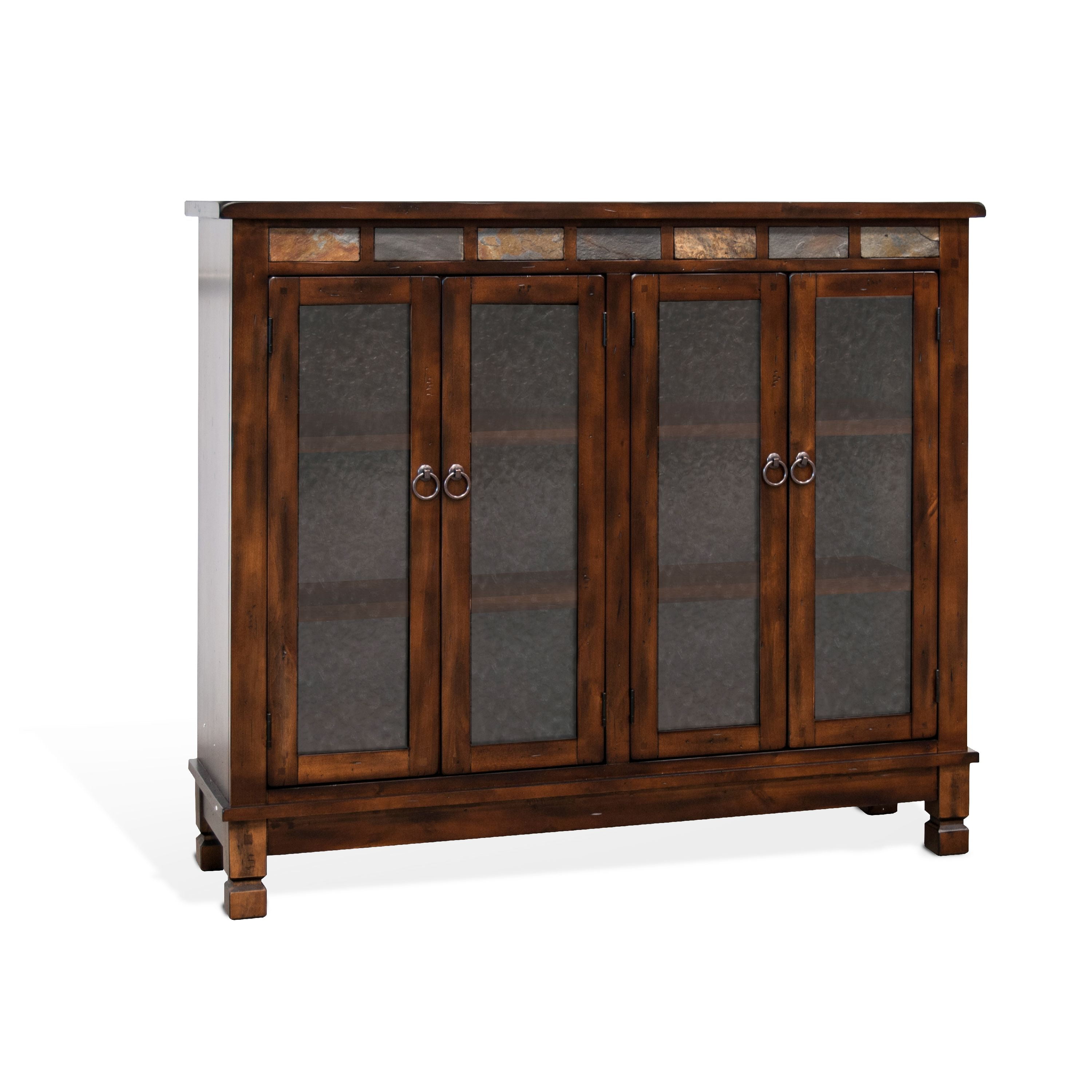 Sunny Designs Santa Fe Bookcase With 4 Doors In Dark Brown Finish