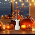 thumbnail image 5 of Fall Decor for Indoor, Autume Thanksgiving Home Holiday Decoration, Artificial Orange Pumpkin Berry Maple Leaf Floral Stems Branches Decoration for Harvest Vase Arrangement(Orange1,15.74" H ), 5 of 5