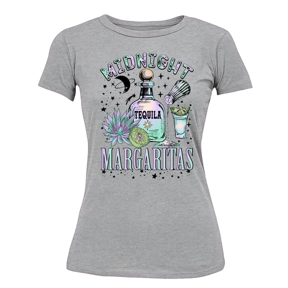 Midnight Margarita Cocktail Halloween Night Fun Drinks Women's T-shirt, XL, H. Grey