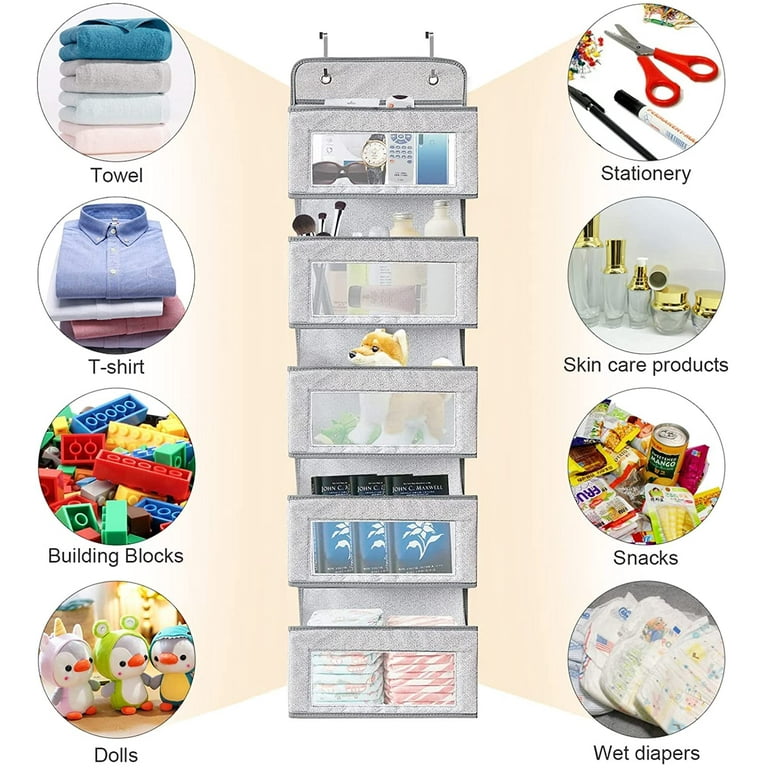 HTVRONT Vinyl Roll Holder with 24 Compartments Wall Mount/Hanging Over The  Door Gift Wrap Organizer (Gray) 