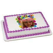Happy Birthday Party Edible Cake Topper Image Frame - 1/4 Sheet