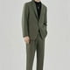 thumbnail image 4 of Conjunto de 2 piezas para hombre, color sólido, tendencias juveniles, disfraces, pantalones de ceremonia, trajes y blazers completos para hombre, ropa clásica elegante, 4 of 5