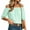 Green, variant on Ayolanni Ruffled Womens Blouses Plaid V-Neck Elastic Short Sleeve Blouse Casual Loose Puff Off the Shoulder T-Shirt Tops for Women Black L