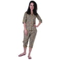 thumbnail image 2 of Moomaya Printed Cotton 3/4 Sleeve Shirt With Capri 2 Piece Nightwear Set Sleepwear For Womens, 2 of 7