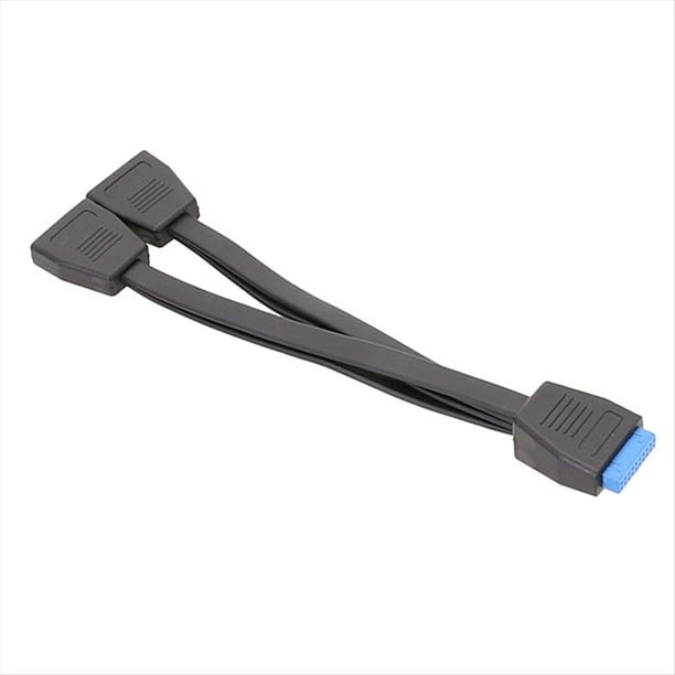 Cable de ExtensióN USB 3.0 de 19/20 Pines, Divisor en y de 1 una 2 Pines, Adaptador de ExtensióN Interno de 20 cm para Placa Base de Computadora.