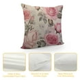 thumbnail image 4 of WERPE  Pink Flowers Throw Pillow Cover,Watercolor Leaves Floral Rose in Pastel Color Decorative Pillow Cases Square Cushion Covers for Home Sofa Couch, 4 of 5