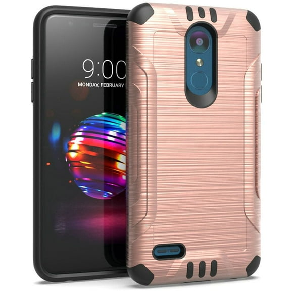 GSA Slim Armor Brushed Design Hybrid Case for LG K30 K10 2018 - Rose Gold
