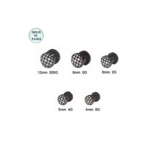 Ear Plugs Acrylic Screw Fit With Checker Logo Design 6 Gauge To 1 2 Inch Walmart Canada