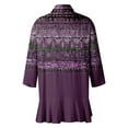 thumbnail image 6 of ZKIRBJV Women's Cardigans 3/4 Sleeve Womens Kimonos Clearance Lightweight Open Front Shrug Cardigan Floral Print Dressy Casual Soft Cardigan Capes Dark Purple M, 6 of 6