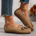 thumbnail image 5 of Rokment Womens Fringe Slip on Loafers Beach Travel Comfortable Walking Flat Dress Shoes Stylish Tassel Leather 2026 Spring Fall Casual Oxfords for Ladies Khaki Size 8, 5 of 8