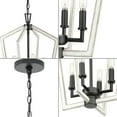 thumbnail image 4 of Galloway Collection Four-Light 18" Matte Black Modern Farmhouse Chandelier with Distressed White Accents, 4 of 10