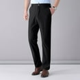 thumbnail image 4 of Dagegui Mens Dress Pants Solid Color Straight Leg Work Trousers Lightweight Breathable Business Pants with Pockets Black 2XL, 4 of 5