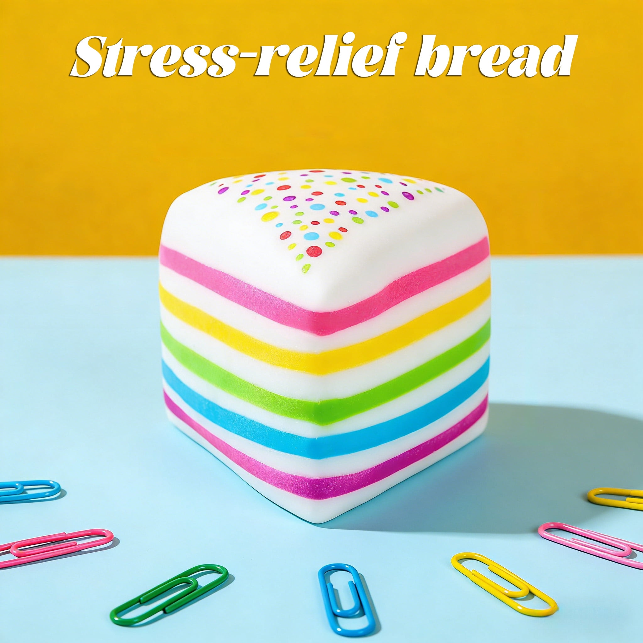 Rainbow Layer Cake Squishy Doll 3Pcs, Squishy Stress Relief Dolls, Super Soft Silicone Sensory Fidget Dolls, Hand Pinching Decompression Dolls, Slow Rising Stress Reliever