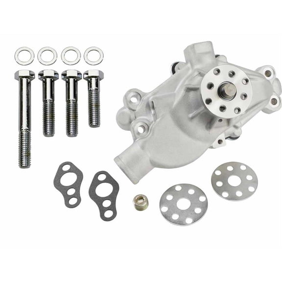 Small Block Chevy Short Race Water Pump and Bolt Kit