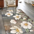 thumbnail image 2 of Rectangle Area Rugs 4 x 6 Ft, White Floral Non-Slip Residential Carpet, Spring Farmhouse Vintage Flower Leaf Plant Indoor Crawling Mats Runner Rugs for Living Room/Dining Room/Bedroom, 2 of 8