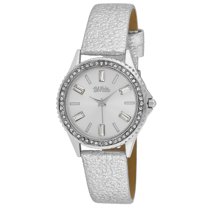 Bob Mackie Women's Silver Baguette Cut Bezel Strap Watch