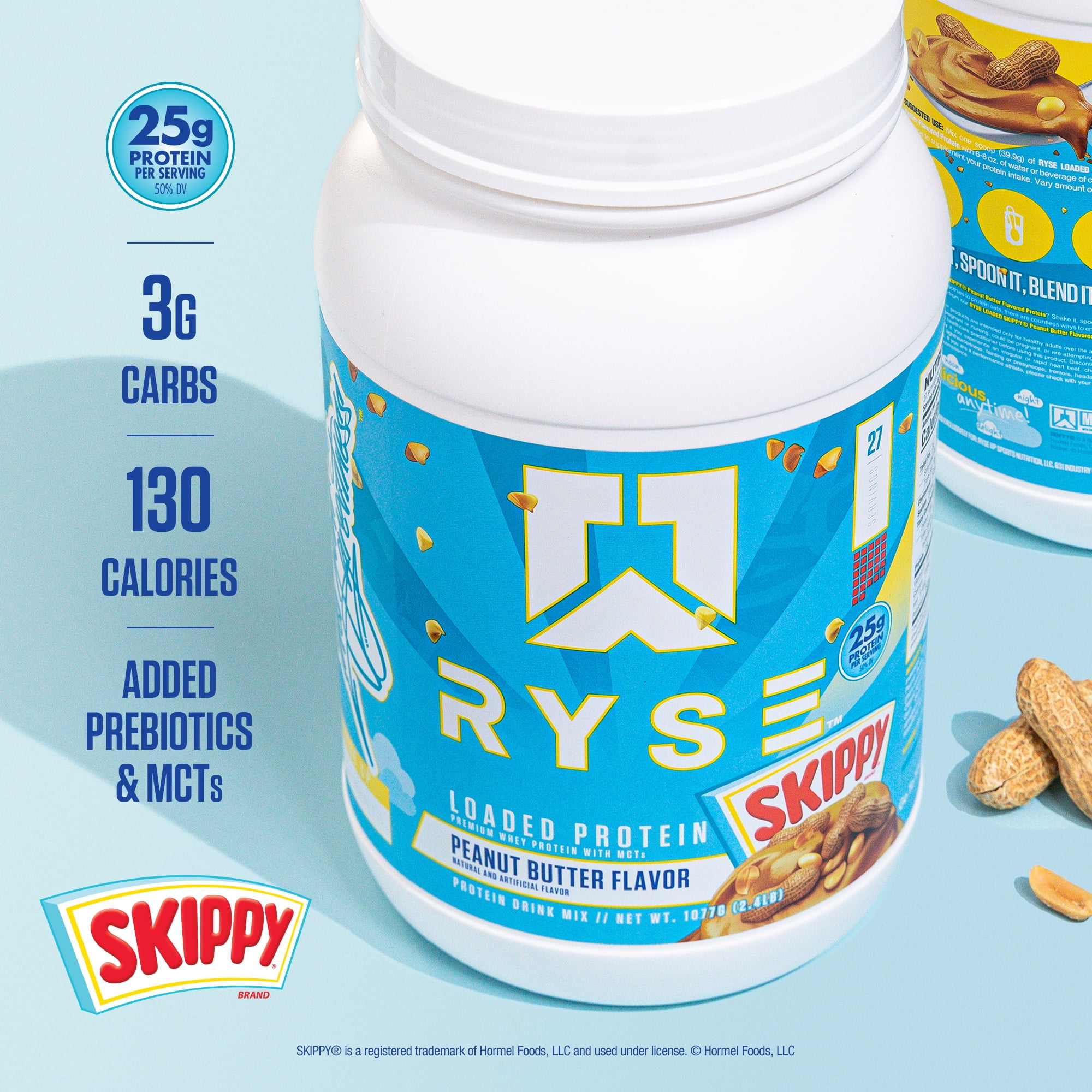 RYSE Loaded Protein Powder - Skippy Peanut Butter - 54 Servings