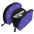 thumbnail image 3 of YFYANG 2 Piece Women's Portable Makeup Bags, Purple Abstract Ocean Graffiti Clutch Travel Toilet Bags Cosmetic Organizer, 3 of 7