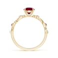 thumbnail image 2 of ANGARA Natural 1 ct Ruby and Diamond Ivy Scroll Ring in 14K Yellow Gold for Women (Size-6mm) | July Birthstone Jewelry for Her | Natural Ruby Rings, 2 of 9