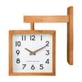thumbnail image 2 of Reloj colgante de doble cara, reloj de madera resistente al desgaste, reloj de esquina decorativo Simple, reloj de pared para oficina, interior y Color madera oscura, 2 of 8