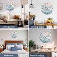 thumbnail image 3 of Large Wall Clock 14 Inch Teal Coastal Beach Round&nbsp;Silent Decorative Wall Clocks Battery Operated for Living Room Bedroom Kitchen Classroom Decor, Sea Water Ocean Waves, 3 of 7