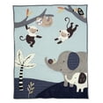 thumbnail image 3 of Lambs & Ivy Jungle Party 3-Piece Elephant/Monkey Baby Crib Bedding Set, 3 of 9