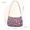 thumbnail image 3 of Pink Furry Leopard Leather Skin Womens Chain Shoulder Bag Tote Handbag Clutch Hobo Purse with Zipper for Travel Casual, 3 of 7