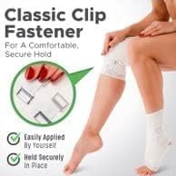 Premium Elastic Bandage Wrap (4" Wide, 6 Pack) - Made of USA Grown Soft Woven Cotton - Metal Clip Fasteners - GT Latex Free Hypoallergenic Compression Roll for Sprains & Injuries (White)
