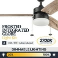 thumbnail image 3 of Prominence Home 48 Inch Reston LED Ceiling Fan with Light, Pull Chain and 3 Blades, Bronze, 3 of 12