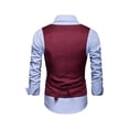 thumbnail image 2 of Wangsaura Men Business Waistcoat, Solid Color V-Neck Sleeveless Suit Vest, 2 of 9