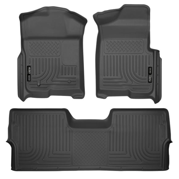 Revestimientos Husky Revestimiento del piso del asiento delantero y del segundo asiento (cobertura del espacio para los pies) FORD F150 SUPER CREW-Negro