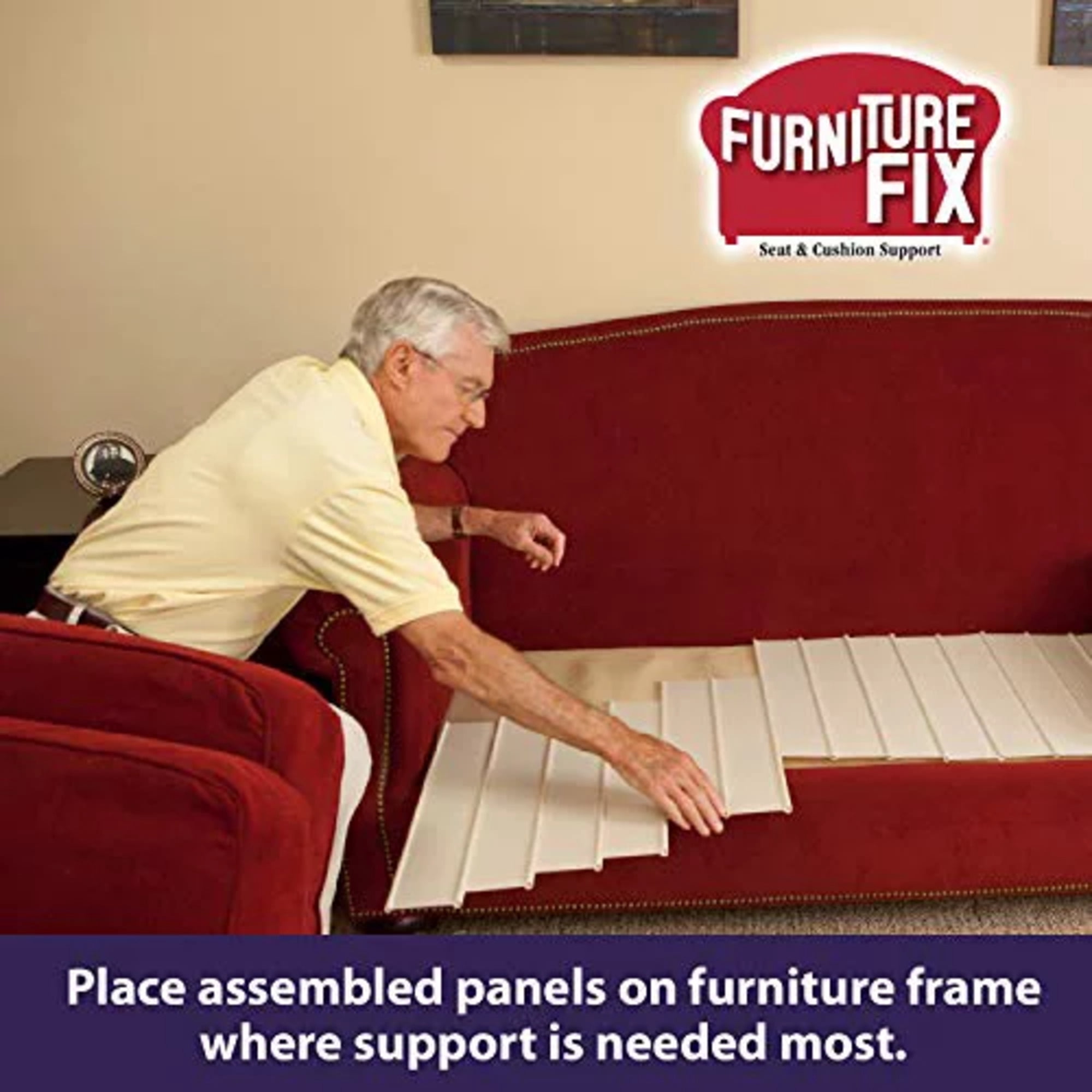 Furniture Fix Customizable and Interlocking Panels to Support and Lift Sagging Furniture, 19 x 4.5 x 0.5 in. planks, Set of 6