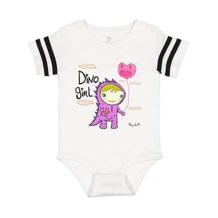 

Inktastic Dino Girl Blonde Hair Gift Baby Girl Bodysuit