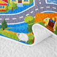thumbnail image 5 of Manfei Cartoon Buildings Twin Quilt Set,City Streets Twin Coverlet Set,Gray,2 Pieces, 5 of 7