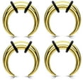 thumbnail image 2 of Set of 4 Gold Steel Pinchers for Septum Stretching Kit Ears Tapers Horseshoe Gauges - size=8g 10g 12g 14g, 2 of 2