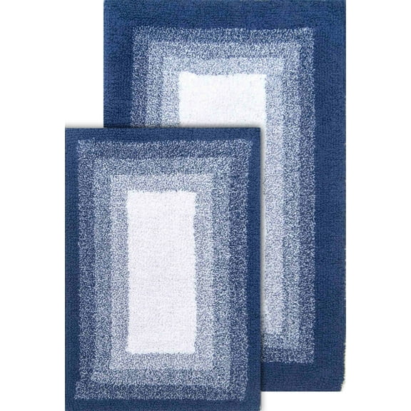 Chesapeake Reversible Ombre 2 Piece Whitney Bath Rug Set (21"x34" & 17"x24")