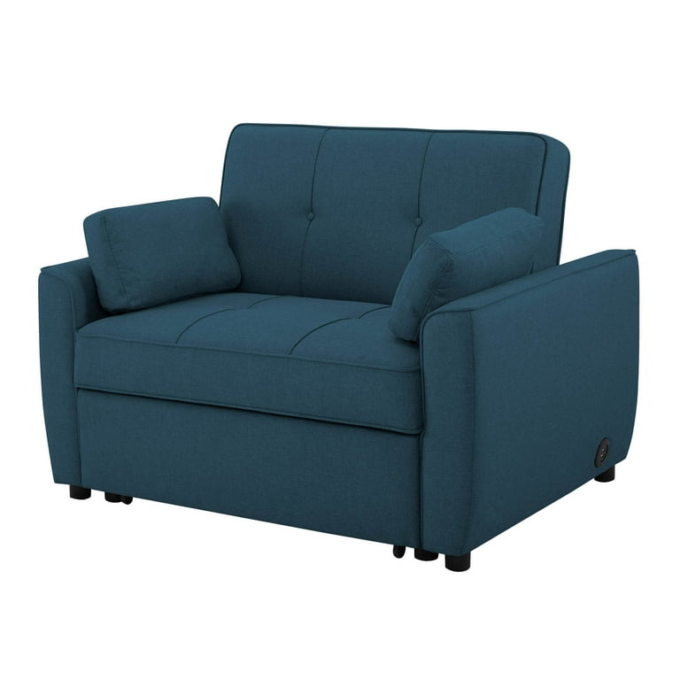 Serta Covington Lounge Chair with Sleeper Navy Blue Fabric