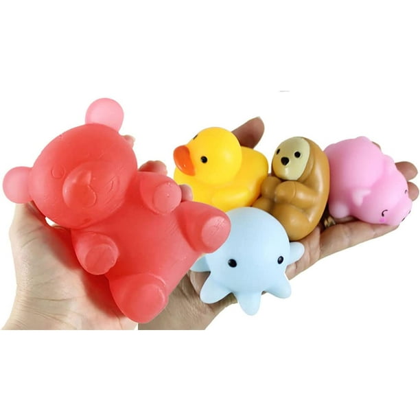 Set of 5 Jumbo and Large Cute Animal Mochi Squishy Animals - Kawaii - Cute Individually Wrapped Toys - Sensory, Fidget Favor Toy -