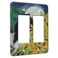 thumbnail image 1 of KuzmarK™ 2 Gang Rocker Wall Plate - Tuxedo Maine Coon Kitty with Sunflowers Cat Art by Denise Every, 1 of 1