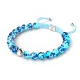 thumbnail image 1 of Blue Seaspray | Silver | Firefly Glass Macrame Bracelet, 1 of 8